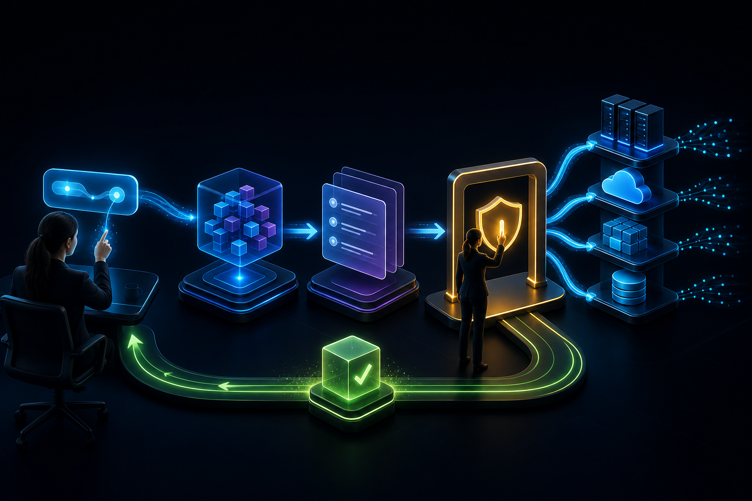Human-approved automation from intent through execution and verification