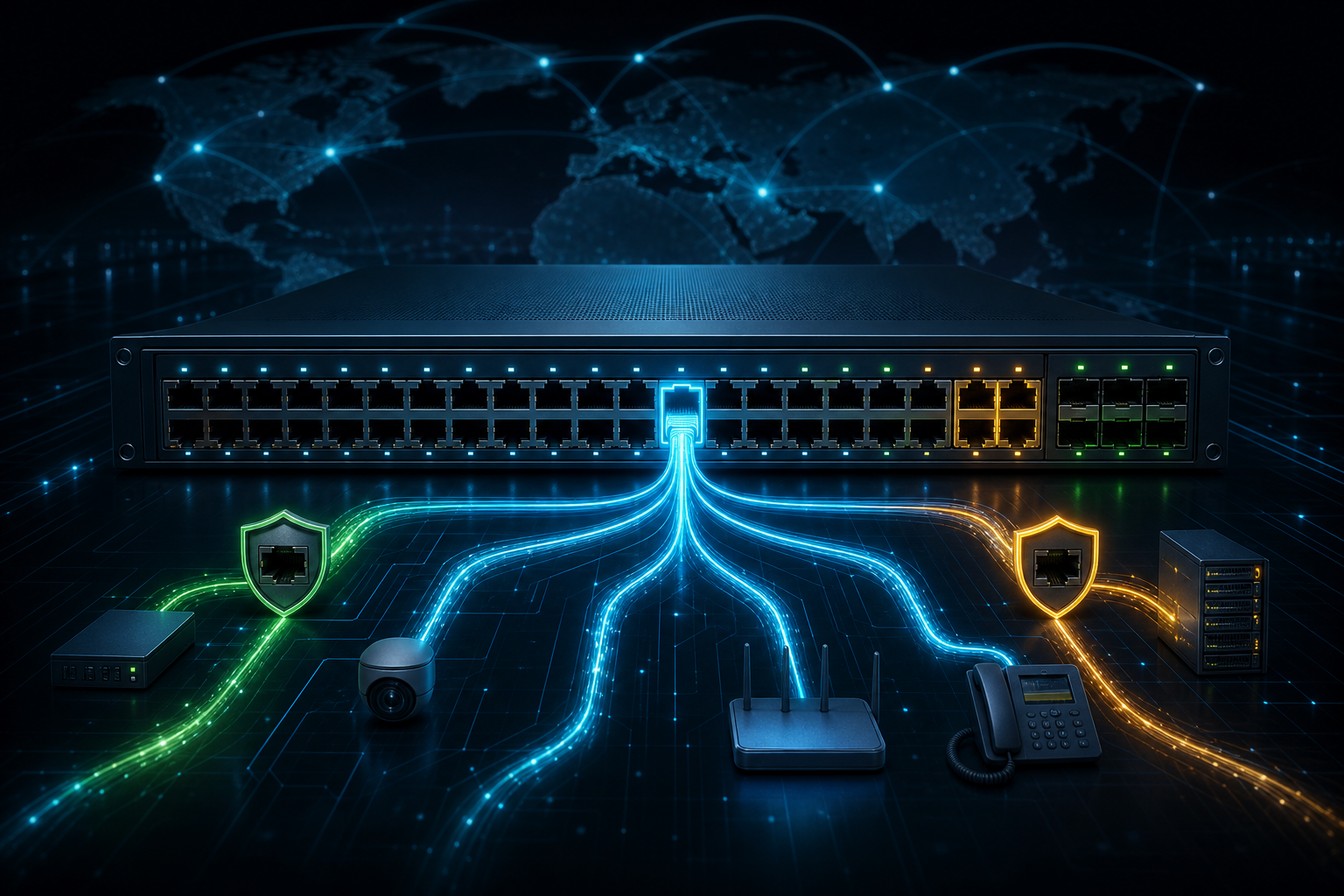 Port-level network control across a managed switch